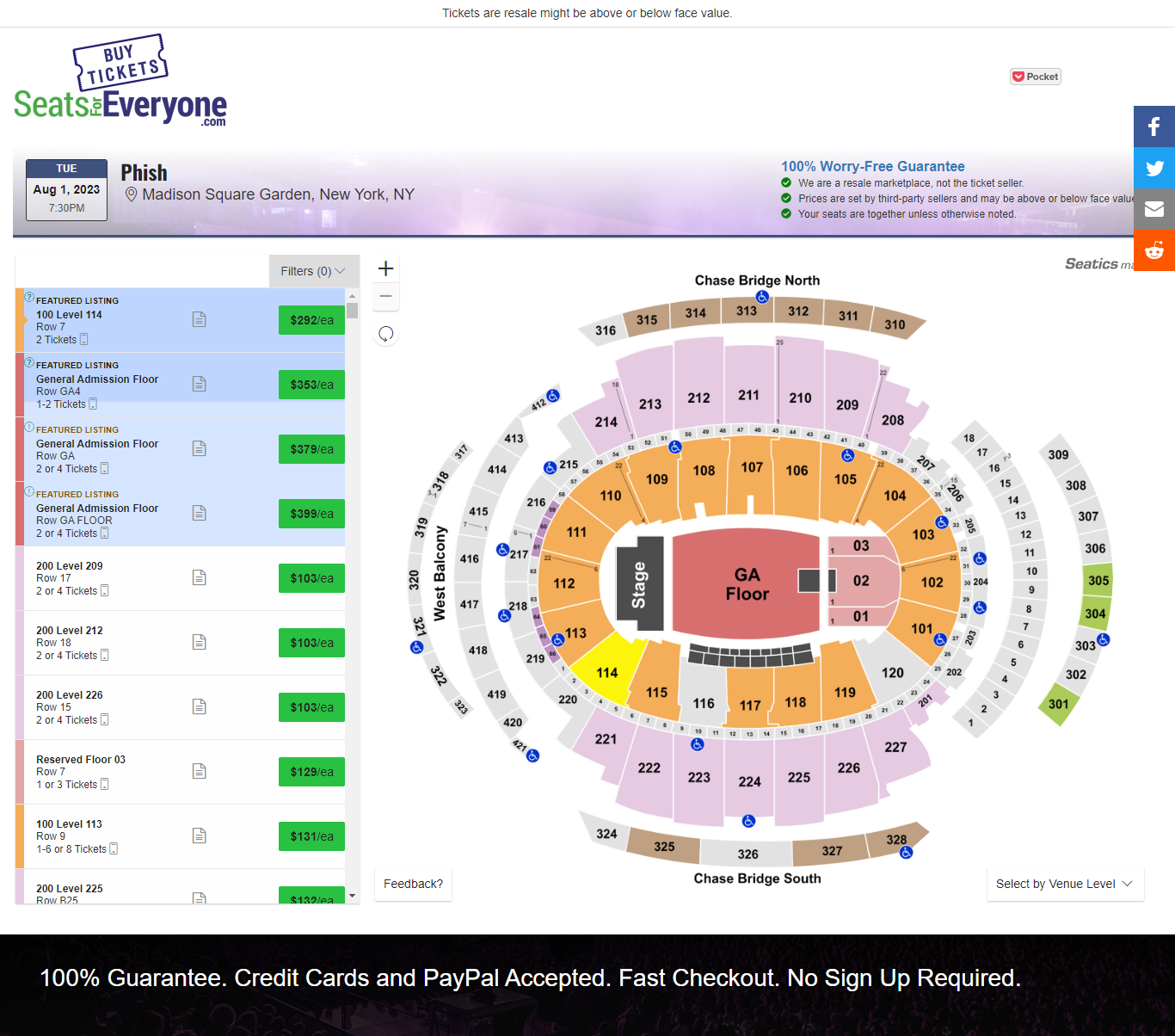 Madison Square Garden Tickets Msg Seating Chart Concerts Schedule 2024